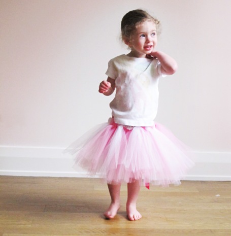 Cookie models a DIY Tutu!