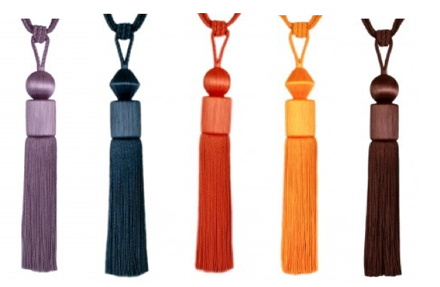 I'll take one in every color: Geometric tassel tiebacks.