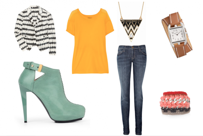 teal bootie moodboard