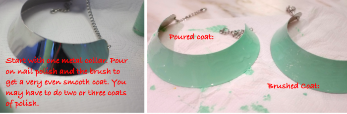 The DIY that keeps on giving: Mint nail polish painted collar.