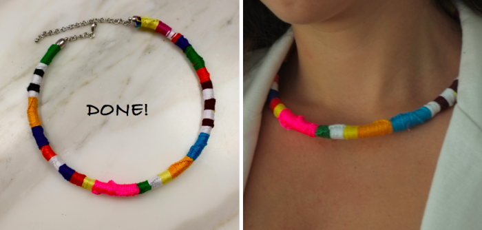 embroidery floss necklace