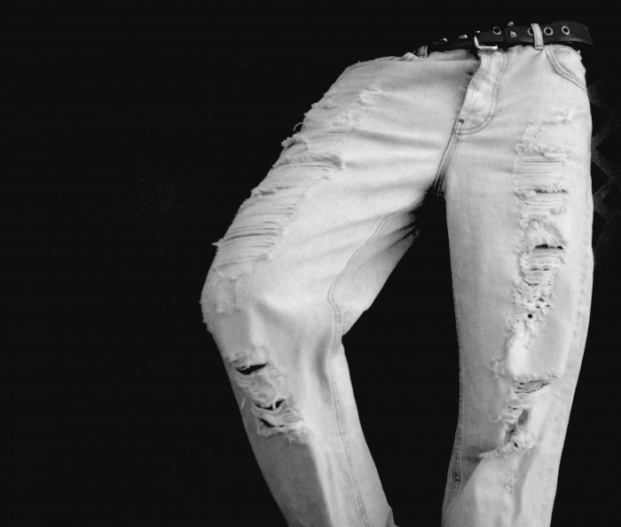 black and white jeans